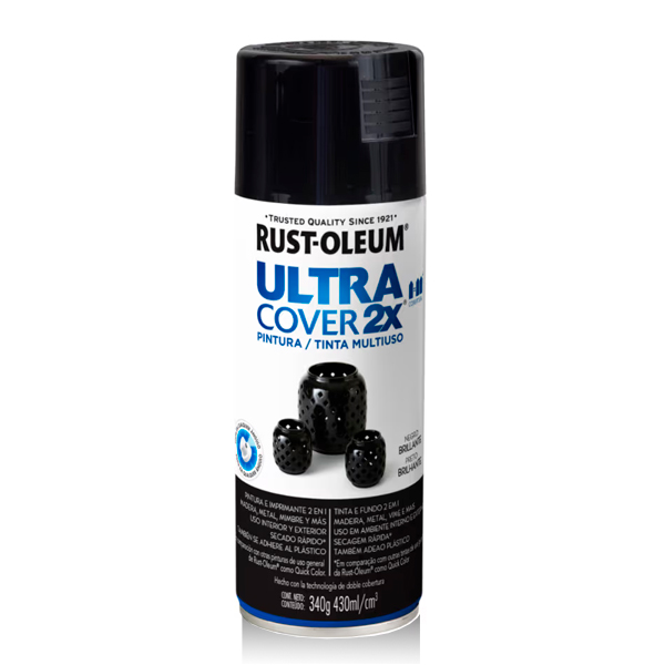 Aerosol Ultra Coverx2 Negro Brillante