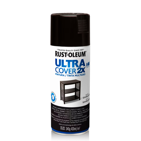 Aerosol Ultra Coverx2 Negro Semi Brillante